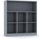 URBNLIVING Wide Wooden 7 Cube Bookcase Storage Unit (Grey, Wide)