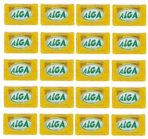 ALGA sapone ecologico all'olio di cocco per bucato a mano e lavatrice - L'originale, biodegradabile saponetta 400 GR (20 PEZZI)