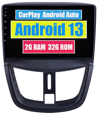 RoverOne Autoradio pour Peugeot 207 avec Android Auto Lecteur Multimédia Navigation GPS Écran Tactile Bluetooth WiFi USB CarPlay