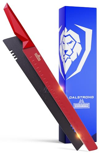DALSTRONG Slicing & Carving Knife - 12 - Shadow Black Series - Red Edition - Red Titanium Nitride Coated - High Carbon - 7CR17MOV-X Vacuum Treated Steel - Sheath - NSF Certified