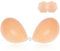 CatoFree Invisible Strapless Push Up Bra, Adhesive Silicone Backless Bra Reusable Sticky Bra with 2Pcs Nipple Covers for Evening Dress, Wedding Dress and Backless Strapless Clothing (C, Nude)