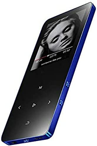 Lecteur MP3, Lecteur De Musique 4G/8G/16G 1,8 avec Bluetooth, Son HiFi sans Perte, Radio FM, Enregistreur Vocal, Haut-Parleur Intégré, Bouton De Lecture Vidéo Tactile MP3, Prise en Charge Jusqu'à