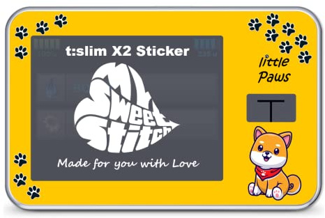 MySweetStitch Pumpen-Sticker für Tandem t:slim X2 Little Paws | Individueller Look, passgenauer Zuschnitt, wasserabweisendes Premium-Vinyl, Schutz vor Kratzern