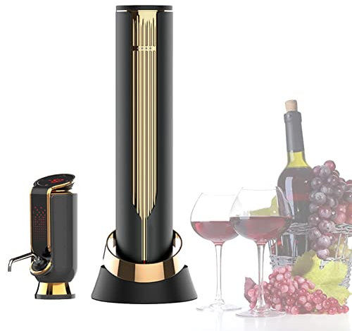 Sacacorchos Electrico Recargable para Botellas, Sacacorchos Profesional Automático de Vino, Vertedor de Vino, Cable USB, Kit Regalo de Vinos para Navidad, Abrebotellas Sin Esfuerzo