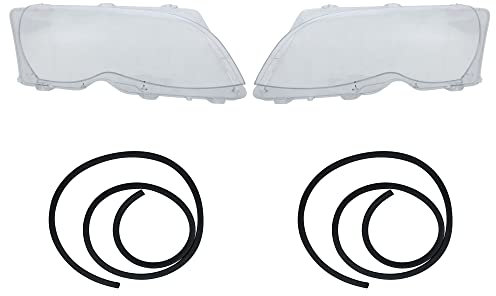 BESTPRICE 1x Faro delantero faro principal cristal izquierdo+derecho Compatible con BMW Serie 3 (E46), 3 Touring (E46)