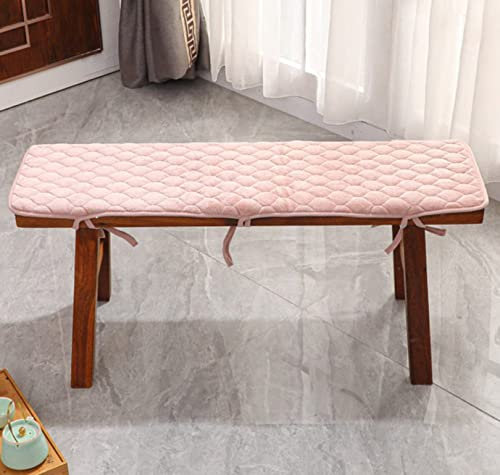 EN AyuL 2/3-Sitzer-Bankkissen, Flanell, langer Stuhl-Sitzkissen, weiches Bank-Sitzkissen für Garten, Terrasse, Zuhause, drinnen und draußen (90 x 25 cm, Rosa)
