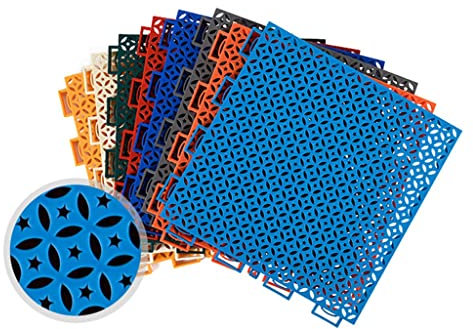 ZONOBI Plastic Interlocking Deck Tiles Modular Basketball Court Flooring Anti-Slip Waterproof Outdoor Cushion Mat for Porch Poolside Price Per Square (Color : Red, Size : 25 * 25 * 1.3cm)