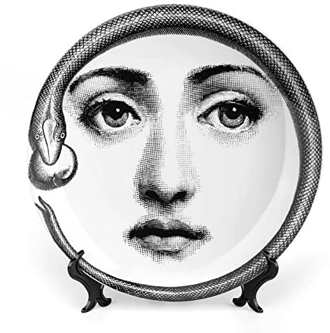 Lina Cavalieri - Piatto decorativo Fornase, da appendere alla parete, con staffa e speciale gancio a molla, stile 43,4 cm