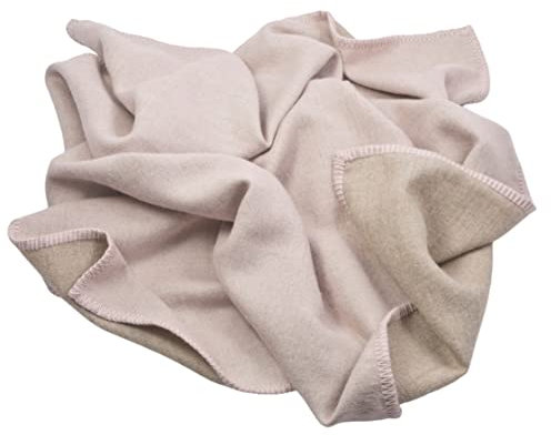 Generisch Babydecke aus 100% Baby-Alpaka Wolle - Mädchen - Doubleface Rosa Taupe