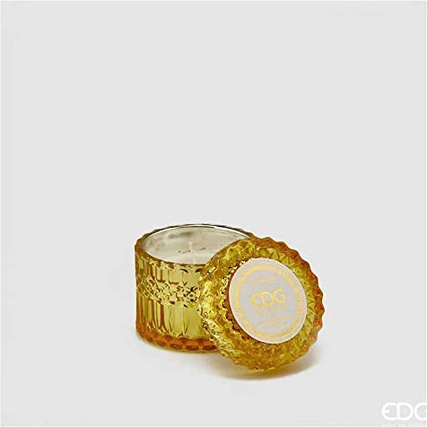 EDG Enzo de Gasperi Crystal Duftkerze mit Glastiegel und Deckel mit Kristalleffekt 9 Varianten ARANCIONE