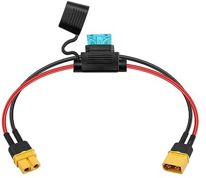PNGKNYOCN XT60 Extension Cable,14AWG XT60 Male to XT60 Female Power Cord with 15A Fuse for Drone LiPo Battery,Portable Power Station(0.3M/1FT)