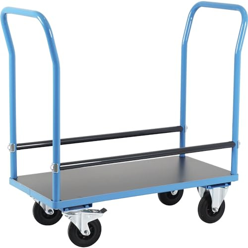 eurokraft pro | Reifentransportwagen | Ladeflächen-LxB 970 x 500 mm, Vollgummi