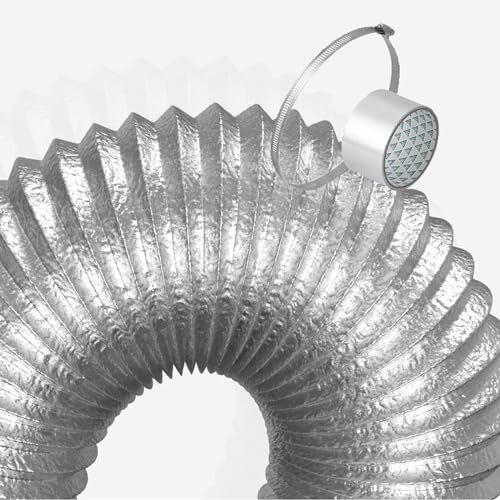 Dehnbarer Lüftungsschlauch für Abluftventilator, Flexibel Luftleitungen aus Aluminium Rohr mit Stahlspirale, Abluftschlauch Klimaanlage, Alu Flex-Schlauch für Badezimmer Küche Hydroponik Lüftung ( Col