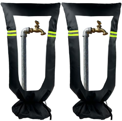 2 Stück Outdoor-Wasserhahnabdeckungen für den Winter, 33 x 63,5 cm, wiederverwendbar, isoliert, Schlauch, lange Abdeckung für Terrasse, Hydranten, Wasserhähne, draußen, Garten, wasserdicht, frostfrei