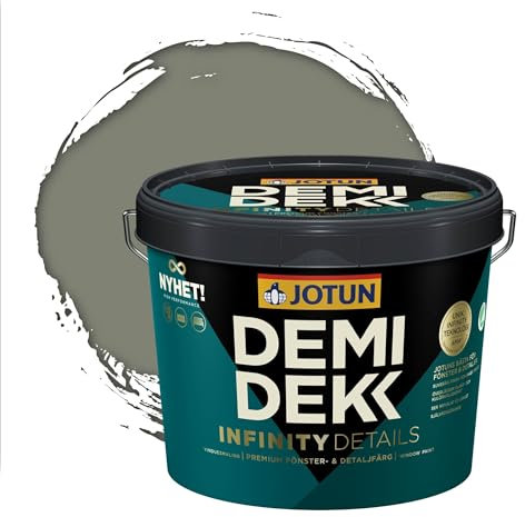Jotun - Peinture Bois, Lasure Opaque pour Extérieur et Intérieur Satinée - DEMI DEKK INFINITY DETAILS - RAL 7033 - Gris Ciment - 3L