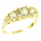 LetsBuyGold Damen-Ring Trilogie solide 9 Karat Gold Gelbgold Aquamarin - Verfügbare Größen : 50 bis 64