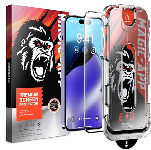 MAGIC APP für iPhone 14/15 Pro Plus Pro Max Glas Schutzglas [TOP 9H Schutz] Dauerhaft Schutzfolie für iPhone 14/15 [Full Screen] (iPhone 14 Pro Max)