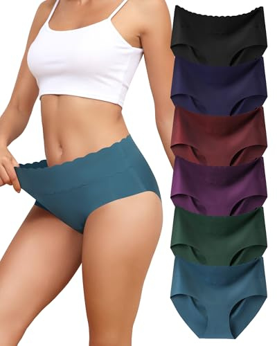 Levao Culotte sans Couture Femme Invisible Taille Haute Slip Dim Lot de 6