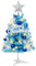 Ymxygz Mini Árbol De Navidad Azul con Luces LED - Pequeño Árbol Artificial De Mesa para Decoración Navideña del Hogar