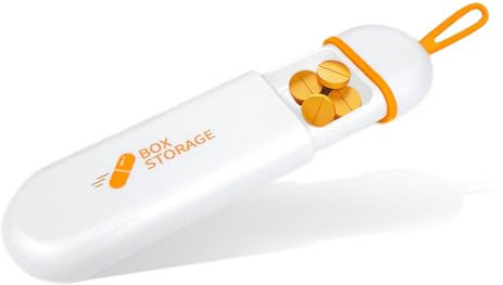 Reisepillenbox, kleine Pillenbox Pillendose für den täglichen Gebrauch BPA-freie Pillendose Pillendose kleiner Pillenbehälter mit Schieber 3 Fächer für Nahrungsergänzungsmittel, Vitamine (weiß/orange)