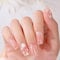 Semi Cured Gel Nails Strips,16pcs Pink Flower Semi Cured Gel Nail Polish Strips Gel Nail Stickers,Quality Pink Gel Nail Wraps Self-Adhesive Gel Nail Stickers Gel Nail Strips UV/LED Lamp Required
