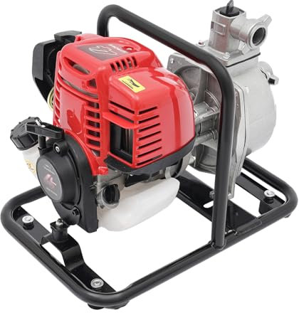 Ecoggeder 38cc Benzinmotor Wasserpumpe 1,2KW 4-Takt Benzin Schmutzwasserpumpe 10500rpm Benzin Angetriebene Wasserpumpe für Wasserentwässerung, Gartenbewässerung
