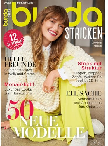 burda stricken Strickmagazin 2025 #01 Strickmuster ideal für Anfänger und Profis
