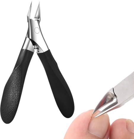 Nagelschere für tief Eingewachsene Fußnägel aus Edelstahl, Nagelhautschere Nagelhautentferner Professioneller, Präzision Nagelschere Für Fussnägel und Fingernägel, Schwarz
