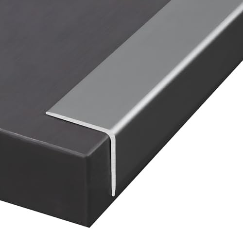 Coayuou Eckschiene 100cm* 3 Stück Winkelprofil Strapazierfähig Fliesenabschlussleisten Profilleiste Alu Für Fliesen, Parkett Und Treppen(Herr grau,10 * 10mm)
