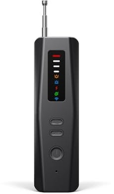 Hidden Camera Detector, Advanced Anti-Spy Technology RF GPS Tracker Finder, Wireless Bug Sweeper with Magnetic Detection for Home Office Travel Security, Real-Time Alarm