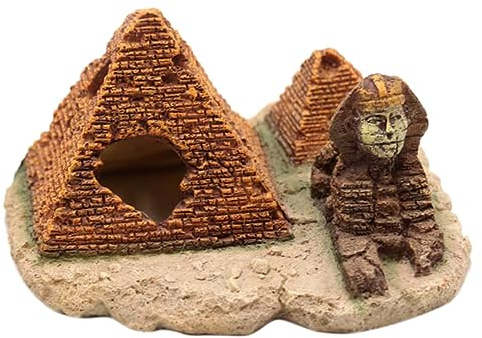 FUTUREORYY Simulierte Pyramide aus Resin Realistische Terrarium Dekoration für Aquarien Bietet Versteck und Unterhaltung für Fische und Garnelen