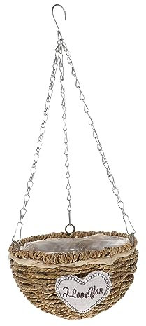 Milisten 1Pc Woven Flower Basket Hanging Planter Pendant for Home Decor Semicircle Shape Durable Decorative Flowerpot for Balcony Garden and Display