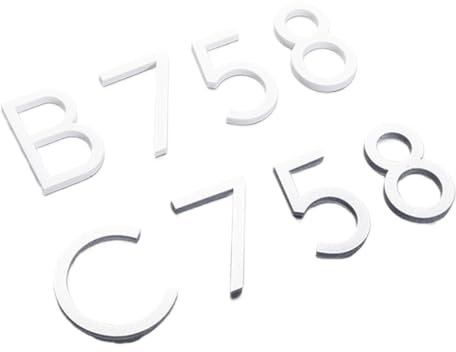 3D Self Adhesive House Numbers, Self-Adhesive 3D Acrylic Number Plate Digits 0-9 8x5cm Door Sign 1PCS(0)