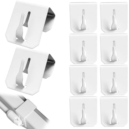 Simsky Fensterhaken Set, 10 Stück Weiße Klemmhaken, Zum Einhängen in Türen & Fenster bis 21 mm, Ohne Bohren & Kleben, Fenster Haken zum Einhängen von Deko, Gardinen und Lichterketten