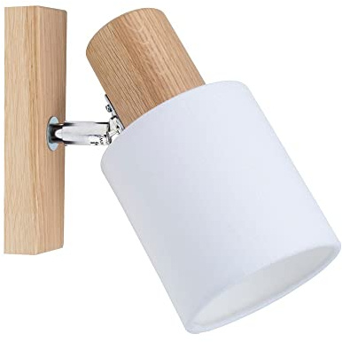 Spot-Light Wandleuchte Treehouse E27 Holz/Metall Eiche geölt/Chrom/weiß - 2236174