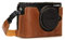 MegaGear MG1443 Panasonic Lumix DC-GX9 Ever Ready Demi Étui en Cuir Véritable avec Bandoulière - Marron Clair
