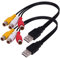 Cavo USB a RCA, Yeworth [2 pezzi] 0.25 m USB maschio a 3 RCA femmina jack splitter audio video AV composito cavo adattatore per TV/PC