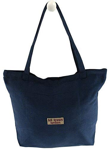 Bill Brown Bags - Lucy Handloom - Zipped Bag - Fits A4 Files - Navy 49x32x16cms