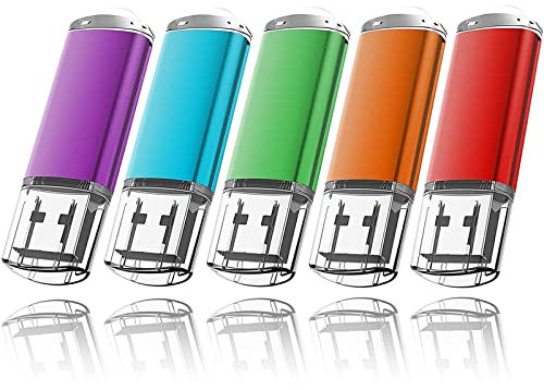 16 Go Cle USB 3.0, EASTBULL Clé USB Lot de 5 Flash Drive Stockage Mémoire Stick (Violet, Bleu, Vert, Jaune et Rouge)