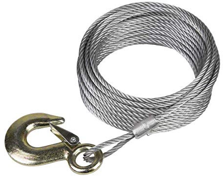 Sealey Winch Cable/Wire Rope Ø5.1mm x 10M 810kg Breaking Strength with Forged Hook - GWEC12