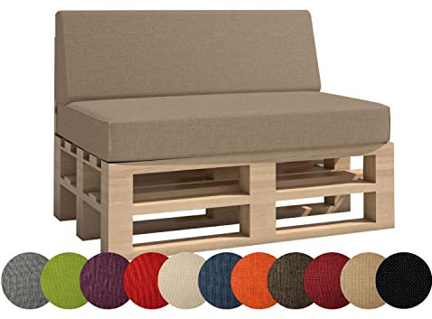 chilly pilley Palettenkissen Gartenkissen Palettenauflage Palettenpolster Indoor Outdoor Waschbar Abnehmbar Sitzkissen Rückenkissen (2er Set, Cappuccino)