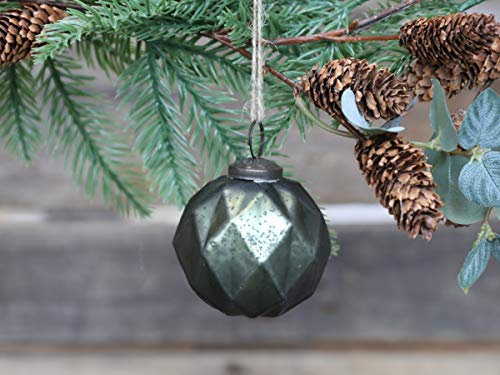 Chic Antique Weihnachtskugel Zapfen, Kugeln Tropfen versch. Farben und Formen Glas Antik Vintage Christbaumkugel Weihnachten X-Mas (Moos, 51810-22)