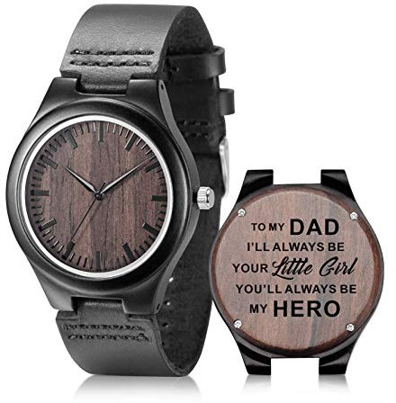 UMIPHIMAT Gravierte Holzuhren für Herren – individuelle Holz-Armbanduhren für Ehemann, Freund, Vater, Sohn, Für Papa von Tochter, Men's standard, Casual