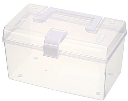 ikasus Medizinbox,Erste-Hilfe-Koffer 19.5X 11x 11.5cmcm, hygienische Verschlussbox,Hausapotheke mit Tragegriff,Erste Hilfe Box zur Medikamentenaufbewahrung, Kunststoff-Blau