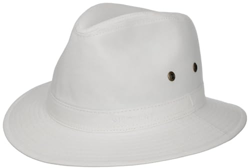 Stetson Organic Cotton Traveller Hat Men UV Protection 40+ Spring Summer White