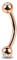 Jewel Barrel Crystal Curved Barbell Eyebrow Bar Piercing Jewellery Earring Daith Rook Anodized Steel 16G (1.2m) 6mm 8mm Length Silver Rose Gold Black with Double Jewelled CZ Balls (Rose Gold, 6)