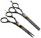Ciseaux de coiffure professionnels pour gaucher et ciseaux à effiler 14 cm + étui de présentation (noir foncé)