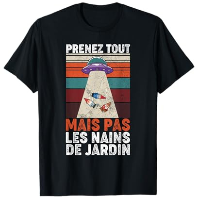 Nains de Jardin Enlèvement OVNI Humour Nains de Jardin T-Shirt