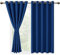 DWCN Vorhange Wohnzimmer Schlafzimmer Gardinen Blickdicht Vorhänge mit Ösen 2er Set, Verdunklungsvorhänge mit Vorhang-Krawatten, Königsblau, 137x167cm(HxB)