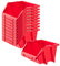 KADAX Werkstatt-Stapelkiste, kleine Sortierbox aus PP Kunststoff, Sichtlagerbox in verschiedenen Größen und Farben, Lagerboxen für Werkzeugswand (Rot, 10er Set - 118x98mm)